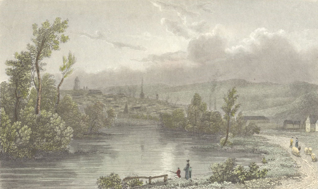 YORKS. Sheffield. Westall-Finden c1833 old antique vintage print picture